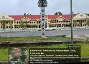 Tampak depan Kantor Bupati Sorong Selatan dalam kondisi sepi tanpa aktivitas pegawai